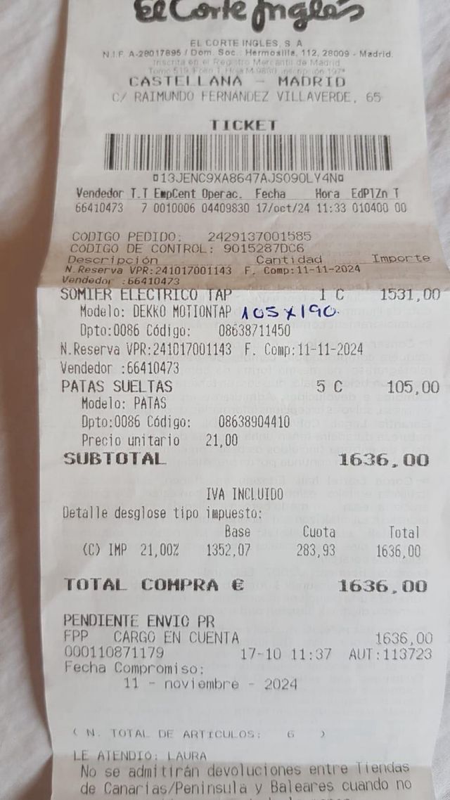 Cama Eléctrica Regulable 105x190cm