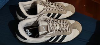 Adidas VL Court 3.0 Talla 42 Hombre Beige/Blanco