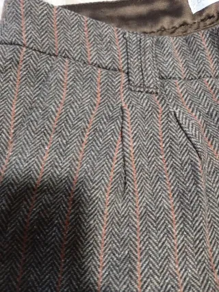 Pantalón corto lana espiga