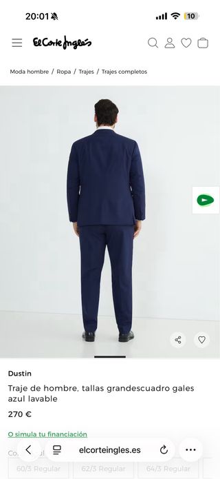Traje DUSTIN azul Talla 62