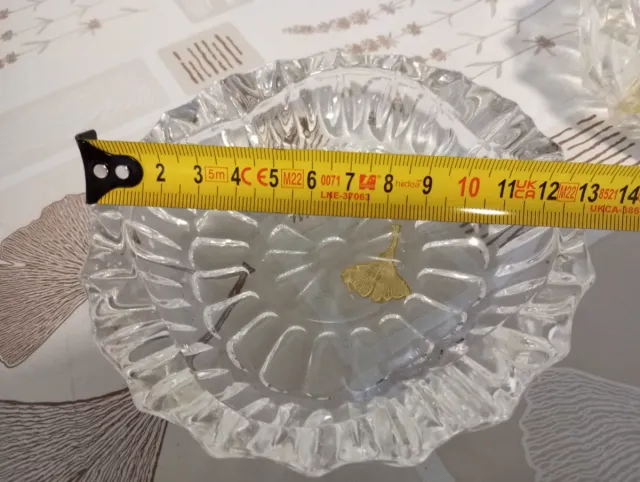 2 Posacenere in vetro intagliato