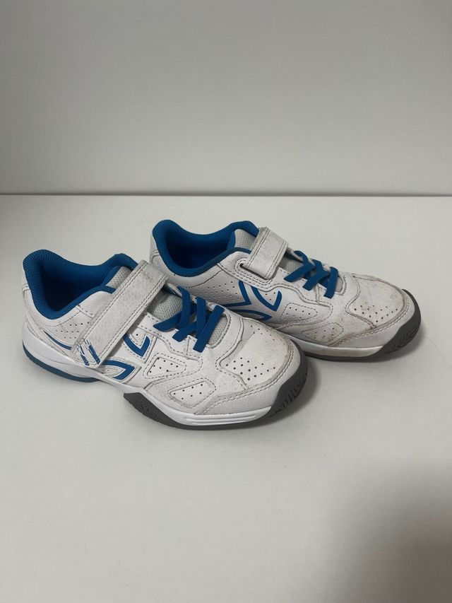 Playeras Tenis Blancas y Azules Talla 33