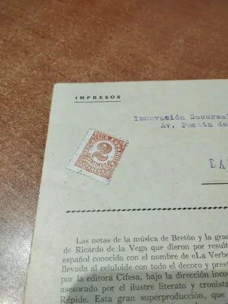 Tarjeta Postal La Verbena de la Paloma CIFESA
