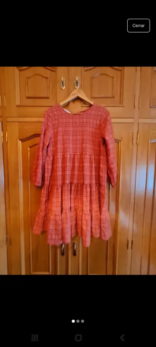 Vestido de cuadros color salmón