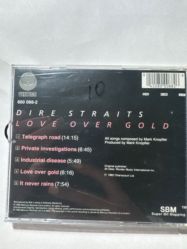 CD Dire Straits Love Over Gold
