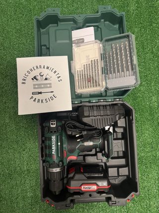 Atornillador Parkside 20V con maletín y brocas