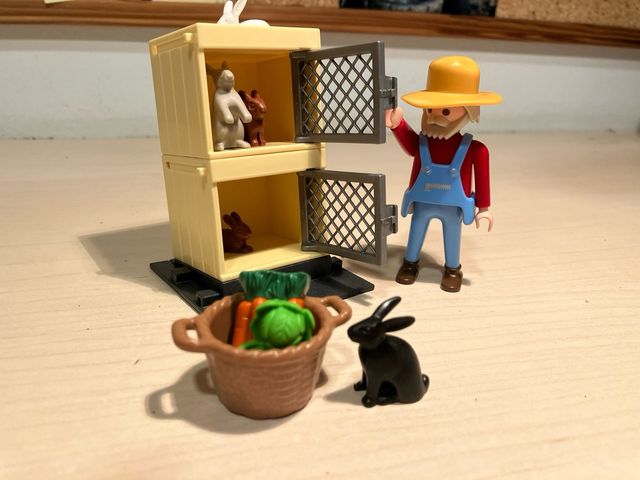 Playmobil Granjero 4491 con Conejos y Cesta