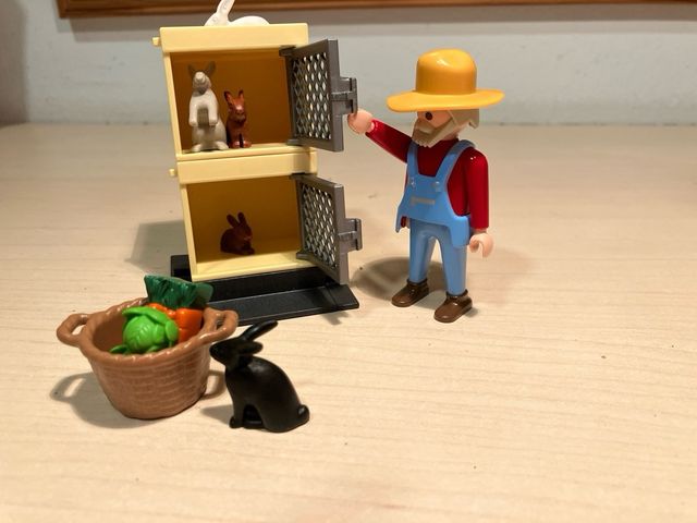 Playmobil Granjero 4491 con Conejos y Cesta