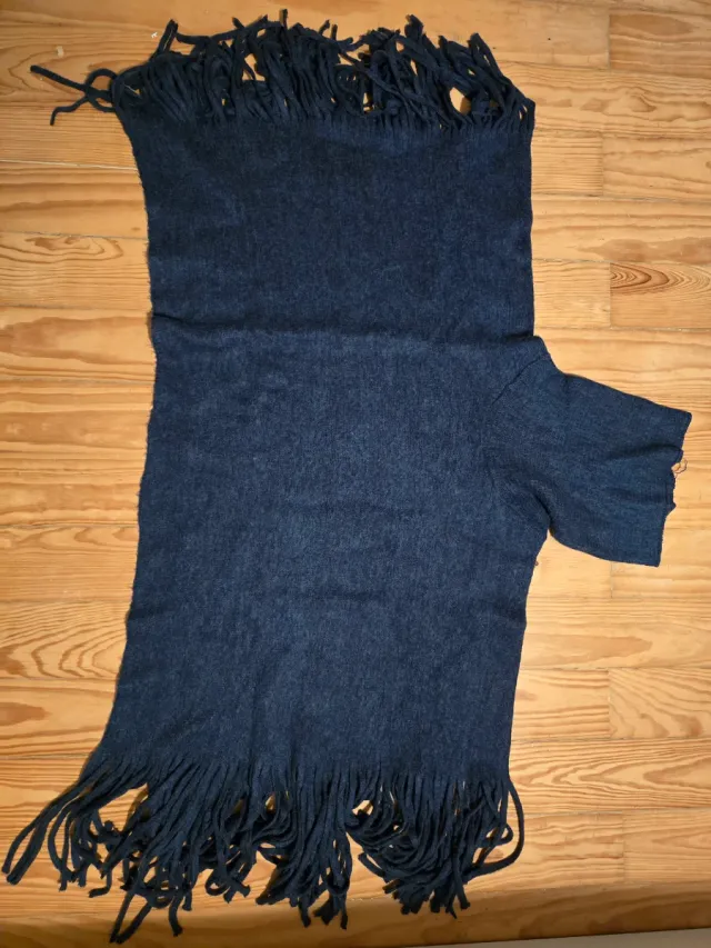 Poncho Spaccio gola alta preto