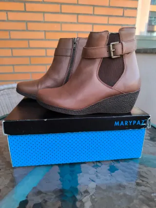 Botines piel Marrón MaryPaz Talla 36 Nuevos