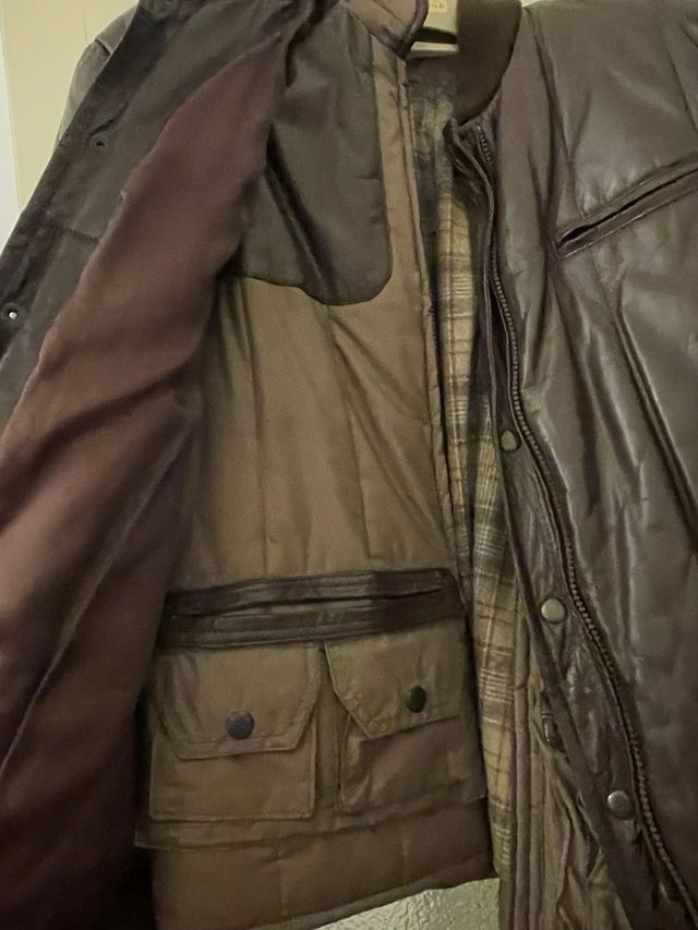 Giacca Comstock vera pelle vintage marrone