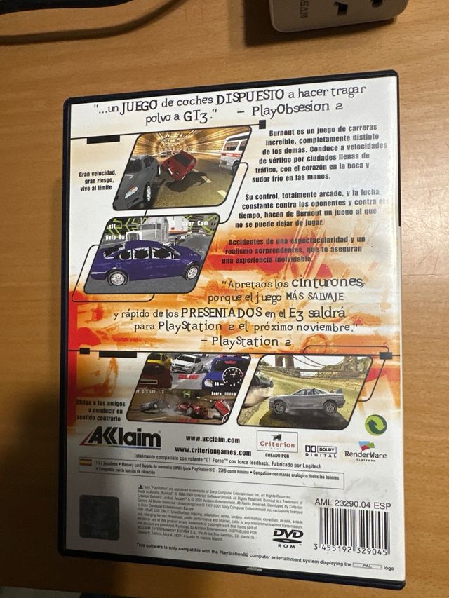 Burnout 1 PS2 (PlayStation 2) Carreras