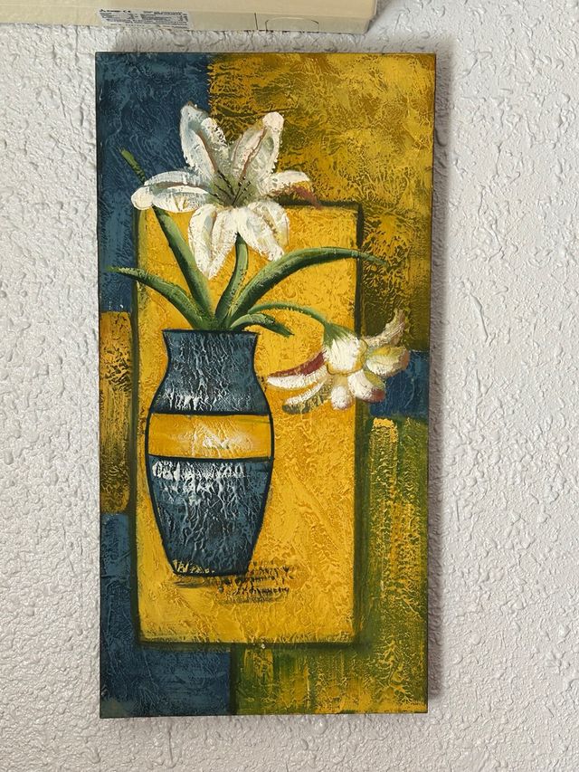 Quadro Fiori Vaso Blu e Giallo
