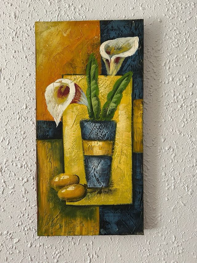 Quadro Fiori Vaso Blu e Giallo