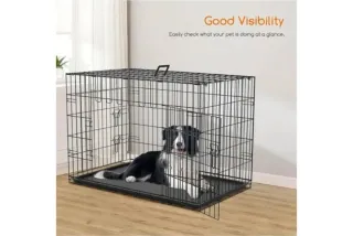 Jaula para perros negra plegable