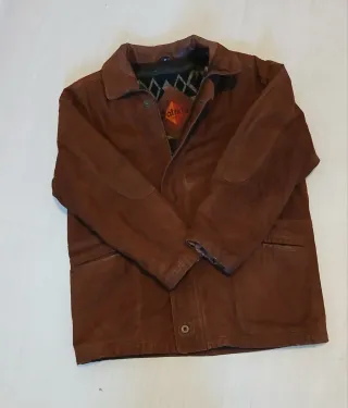 Chaqueta de cuero marrón talla 50