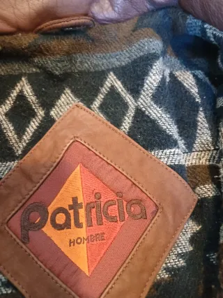 Chaqueta de cuero marrón talla 50