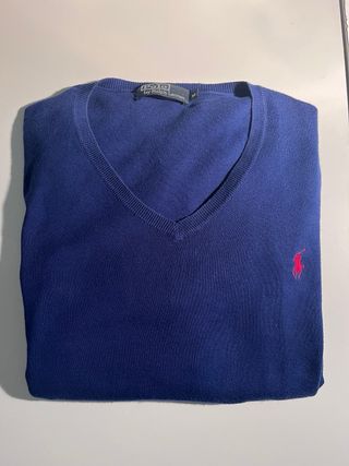 Jersey Polo Ralph Lauren V-Neck Azul Marino Talla