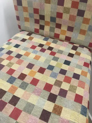 2 Taburetes altos tela y madera