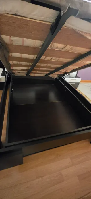 Canapé abatible 135 cm madera y metal en marrón