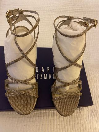 Sandalias Stuart Weitzman T37 Doradas