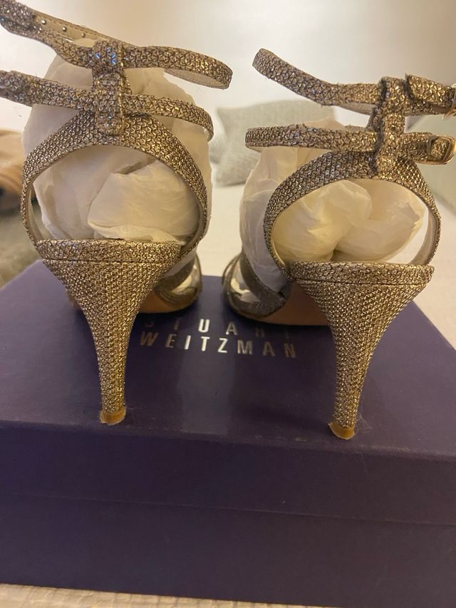 Sandalias Stuart Weitzman T37 Doradas