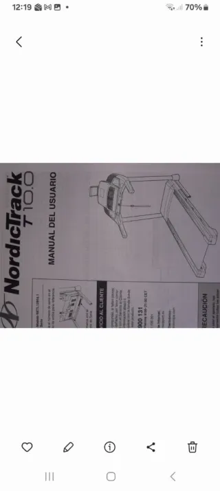 Cinta Correr Nordic Track T 10.0