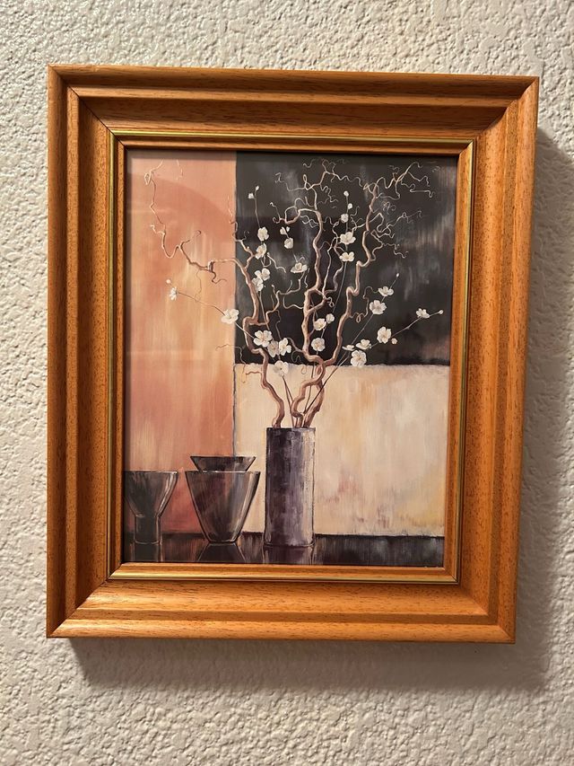 Coppia di quadri per ingresso in legno e vetro