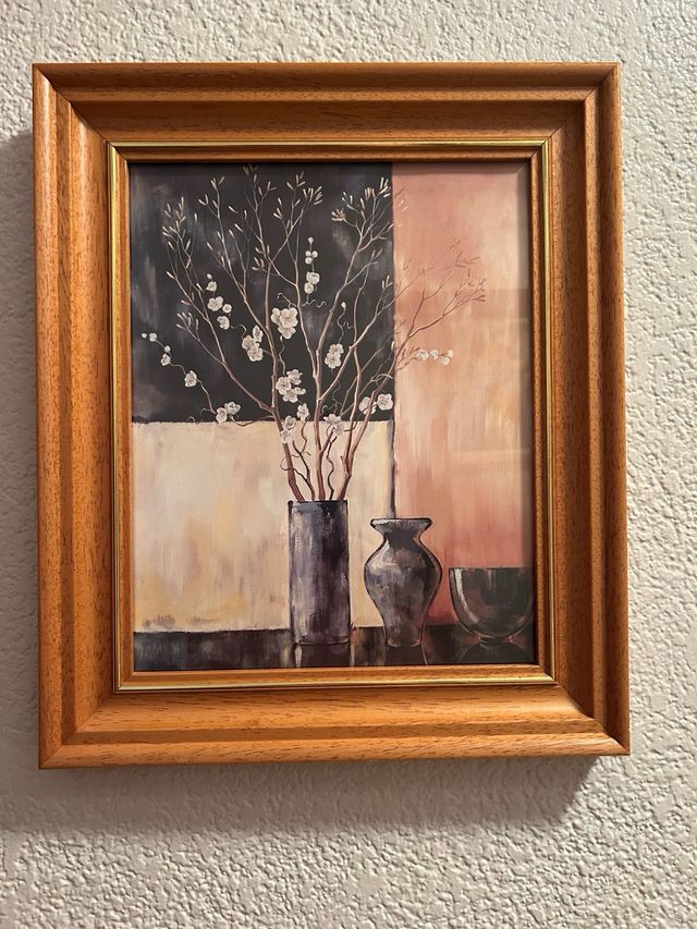 Coppia di quadri per ingresso in legno e vetro