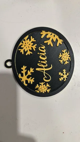 Bola Navidad Personalizada  Copos Nieve