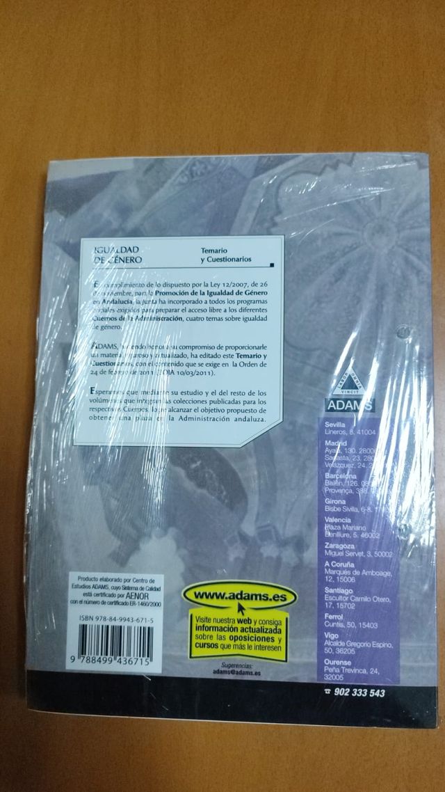 Igualdad de género Junta de Andalucía : temario...