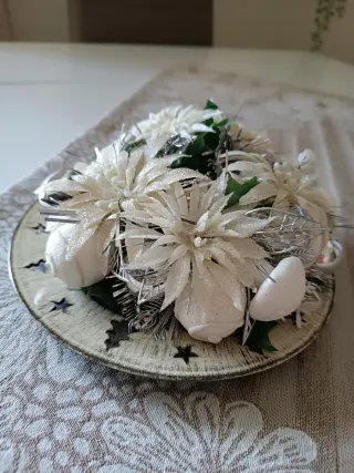 Centrotavola porta candela natalizio