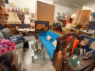 Sofá y sillón tela y madera