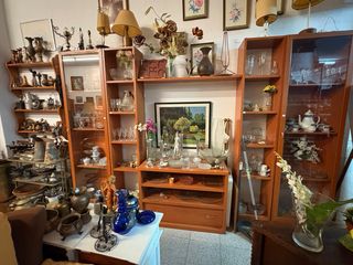 Sofá y sillón tela y madera