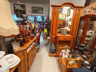 Sofá y sillón tela y madera