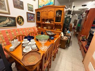 Sofá y sillón tela y madera