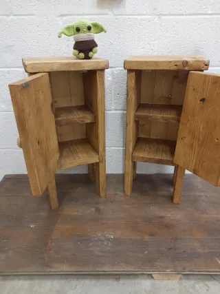 Mesitas Noche Madera Reciclada Hechas a Mano