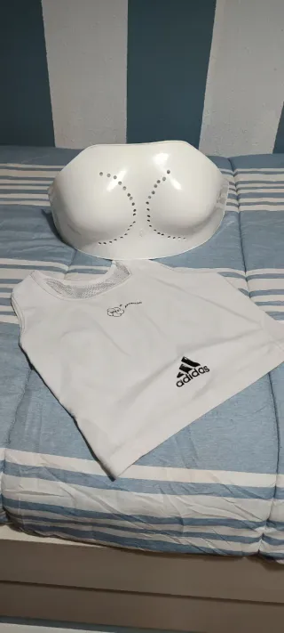 Protector Pecho Karate Adidas Blanco