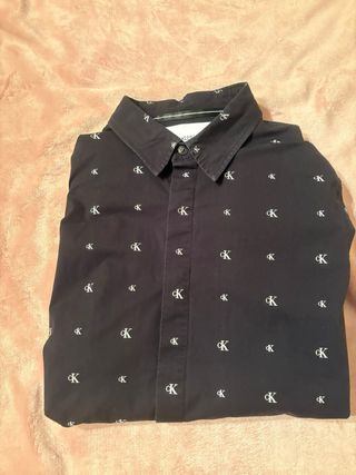 Camicia Calvin Klein nera con logo