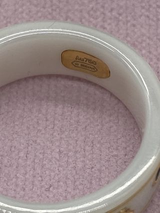 Anillo Gucci 18 CT Oro Blanco Piedras Preciosas