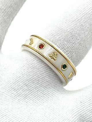 Anillo Gucci 18 CT Oro Blanco Piedras Preciosas