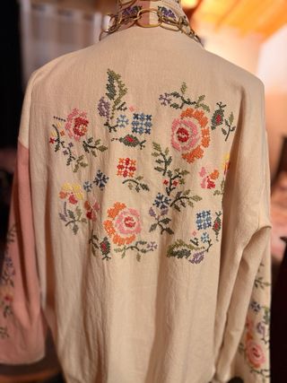 Kimono Algodón Bordado Zara Talla M