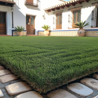 Césped artificial reutilizado