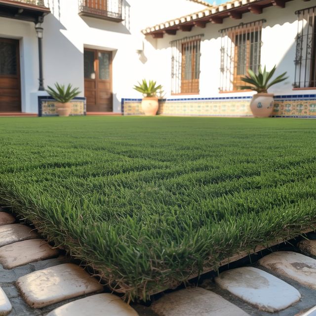 Césped artificial reutilizado