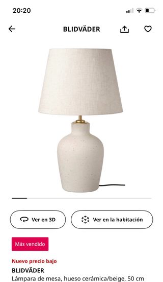 Lámpara de mesa Ikea Blidvader
