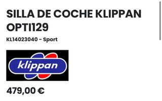 Silla coche  Klippan Opti 129 a contramarcha
