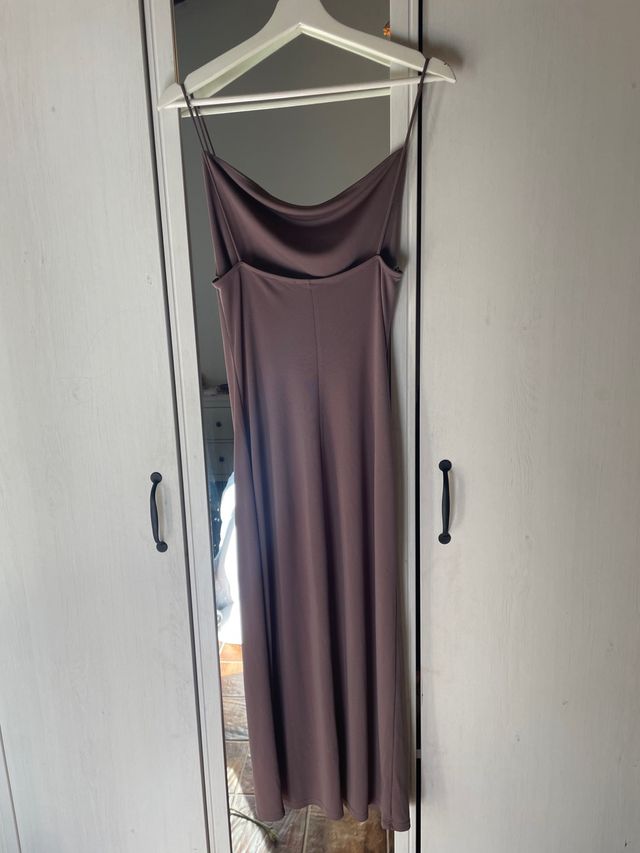Vestido marrón tirantes