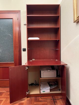 Librería de madera oscura