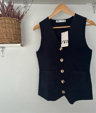 Chaleco Zara Punto Talla L
