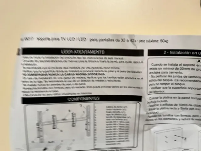 Soporte de pared para TV negro